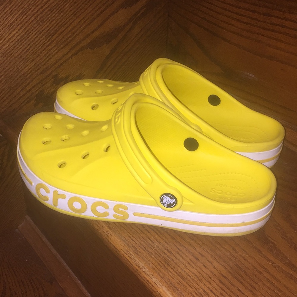 Crocs Crocband Womens 10 Yellow & White Clogs  M 8